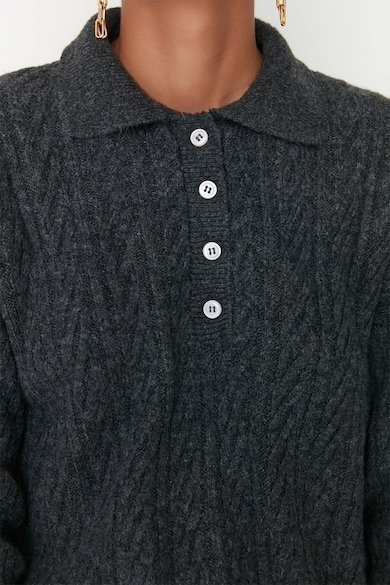 Trendyol Пуловер със свободна кройка и яка Жени