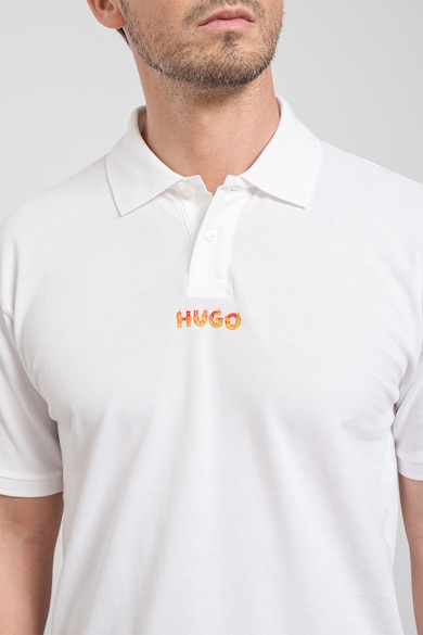 HUGO Dalio galléros póló logómintás részlettel férfi