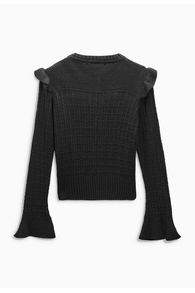 NEXT Cardigan negru cu detalii cu volane Femei