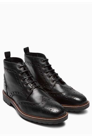 NEXT Ghete chukka brogue negre de piele Barbati