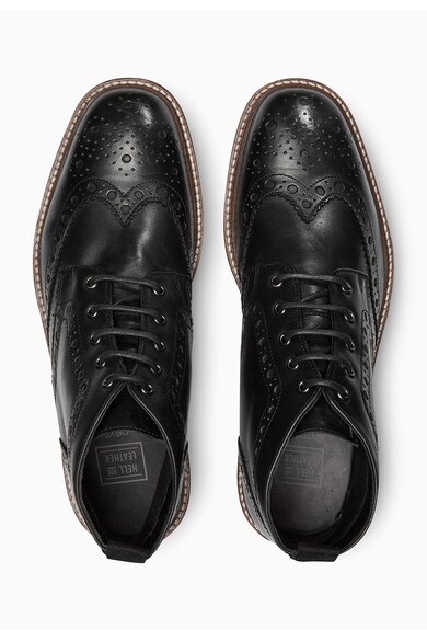 NEXT Ghete chukka brogue negre de piele Barbati