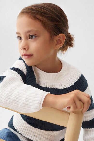 Mango Раиран памучен пуловер Момичета