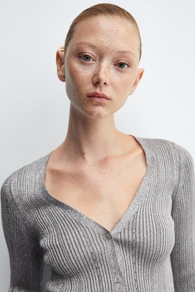 Mango Cardigan tricotat fin Aluminio Femei