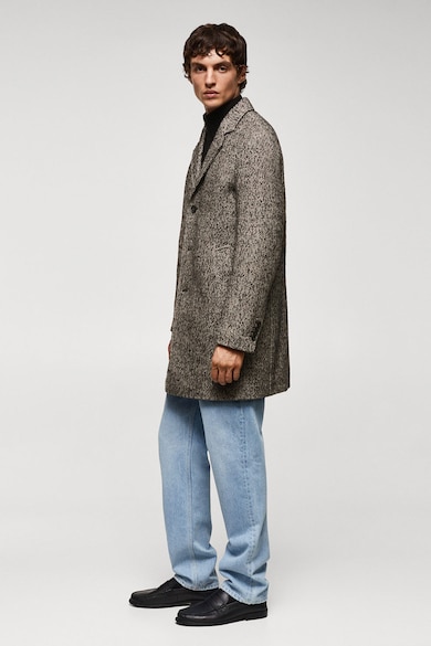 Mango Salford normál fazonú gyapjútartalmú kabát férfi