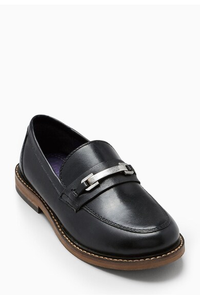 NEXT Pantofi loafer negri de piele Baieti