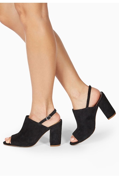 NEXT Pantofi negri de piele intoarsa cu bareta slingback Femei