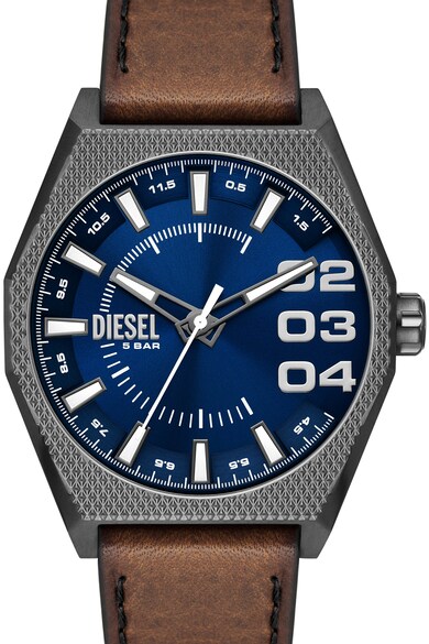 Diesel Часовник от неръждаема стомана с кожена каишка Мъже