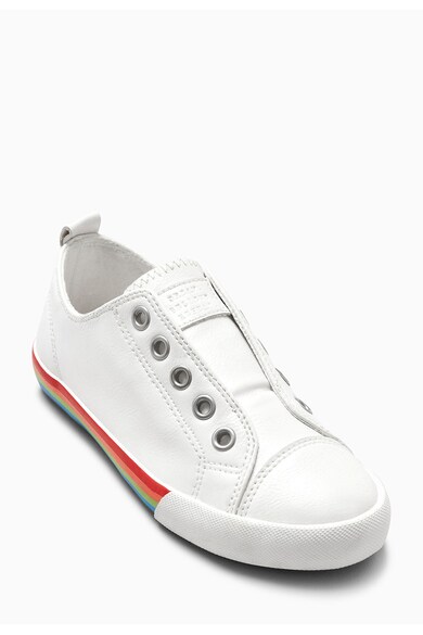 NEXT Pantofi slip-on albi cu talpa multicolora Fete