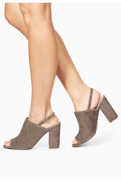 NEXT Sandale slingback maro taupe de piele intoarsa Femei