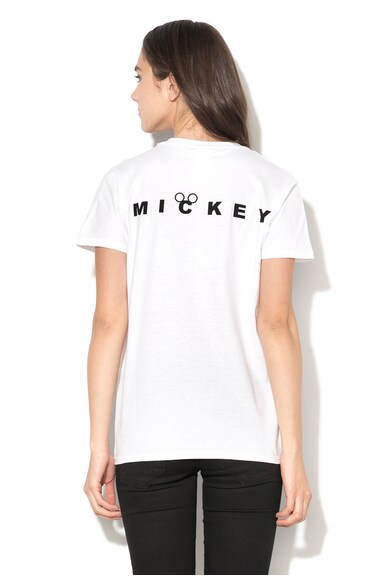 Disney Tricou alb cu imprimeu negru Mickey Femei