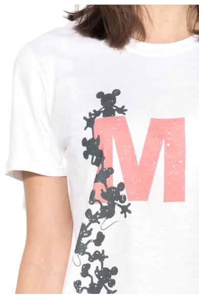 Disney Tricou alb cu imprimeu negru si rosu Mickey Barbati