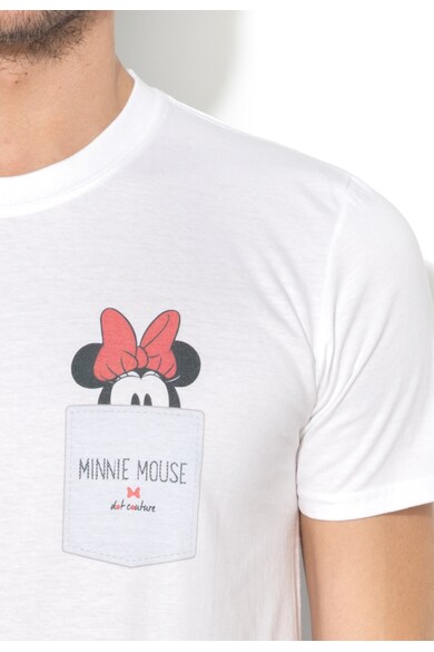 Disney Tricou alb cu imprimeu negru cu rosu Minnie Femei