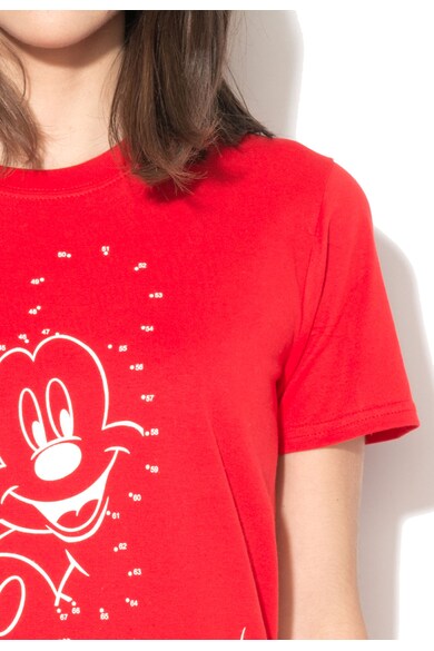 Disney Tricou rosu cu imprimeu alb Mickey Femei