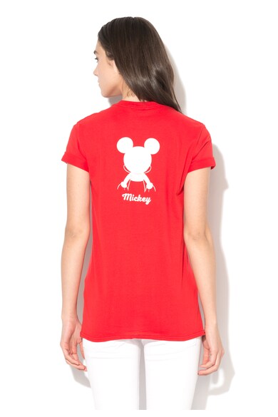 Disney Unisex Mickey Piros Póló Fehér Lenyomattal női