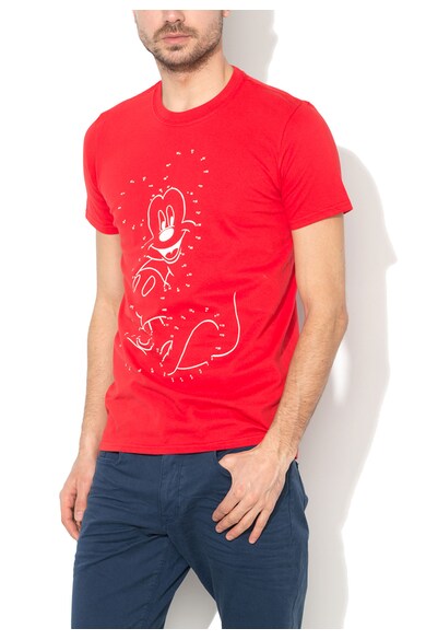 Disney Tricou rosu cu imprimeu alb Mickey Femei