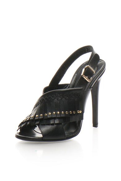 JUST CAVALLI Sandale slingback negre de piele Femei