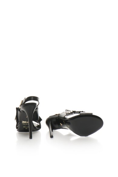 JUST CAVALLI Sandale slingback negre de piele Femei