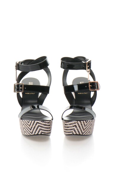 Liu Jo Sandale wedge negre lacuite Femei