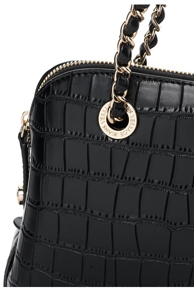 Versace Jeans Geanta neagra cu model crocodil si bareta convertibila Femei