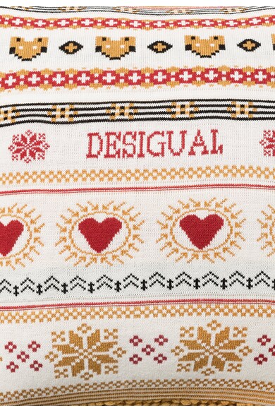 Desigual living Perna decorativa ecru si ocru Knit X-Mas Barbati