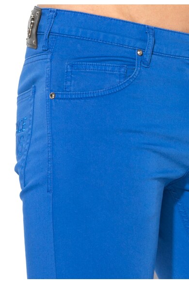 Versace Jeans Pantaloni albastri slim fit cu broderie logo Barbati