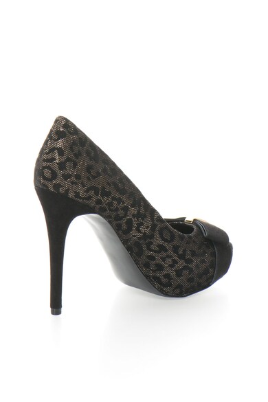 GUESS Pantofi peep-toe negri cu animal print Femei