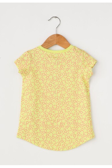 United Colors of Benetton Tricou galben chartreuse cu stele Fete