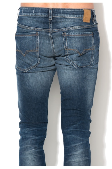 GUESS JEANS Jeansi super skinny albastri cu aspect decolorat Barbati