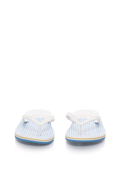 Ted Baker Papuci flip-flop alb cu bleu si model logo Flyxx Barbati