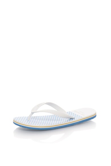 Ted Baker Papuci flip-flop alb cu bleu si model logo Flyxx Barbati
