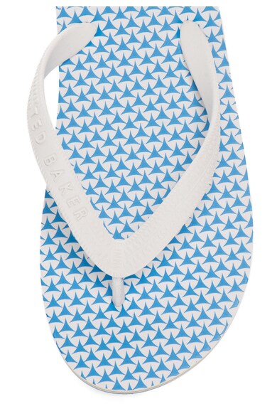 Ted Baker Papuci flip-flop alb cu bleu si model logo Flyxx Barbati