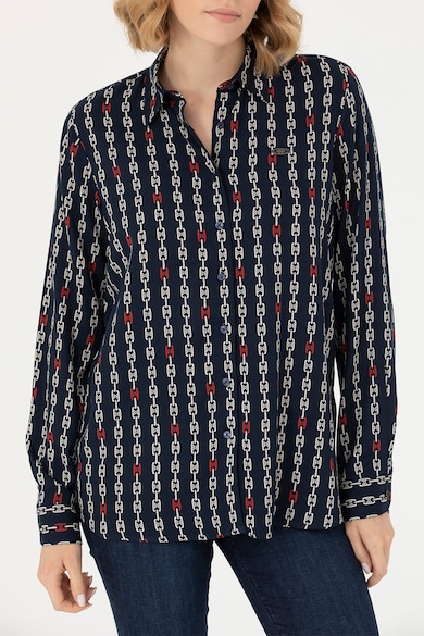 U.S. Polo Assn. Риза от вискоза с шарки Жени