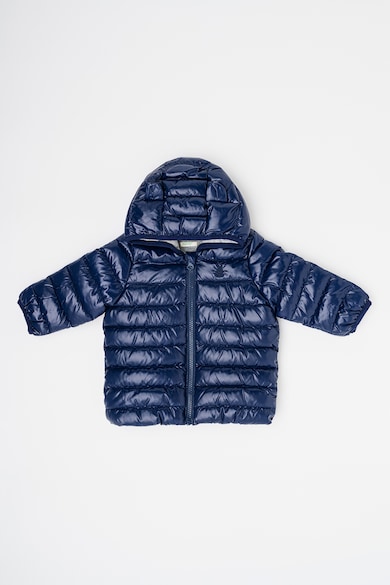 Geaca matlasata cu gluga - Bleumarin