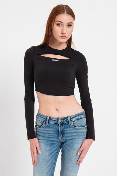 GUESS Bluza crop cu decupaj pe piept, pentru fitness Femei