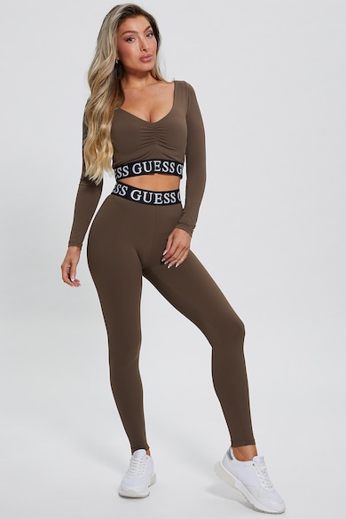 GUESS Bluza crop cu banda logo pentru fitness Femei