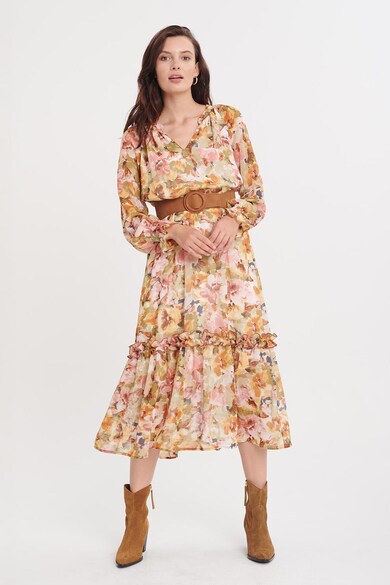 GreenPoint Bővülő fazonú virágmintás ruha női