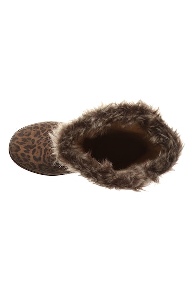 BEARPAW Cizme mid-calf din piele intoarsa cu finisaj rezistent la apa si insertii din blana sintetica Genevieve Femei