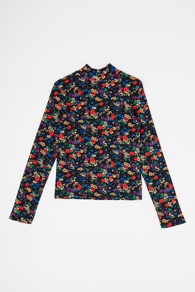 GAP Памучна блуза с флорална шарка Момичета