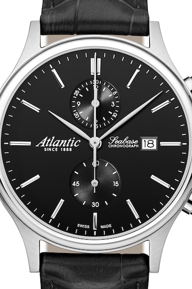 Atlantic Ceas cronograf cu curea de piele Barbati