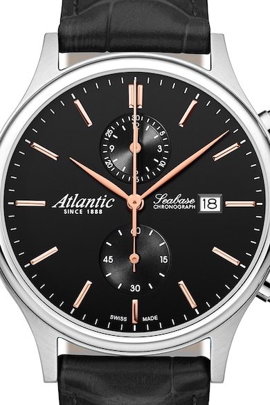 Atlantic Аналогов часовник с кожена каишка Мъже