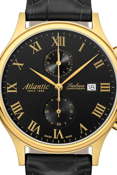 Atlantic Ceas cronograf cu curea de piele Barbati