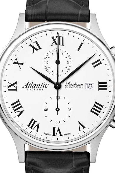 Atlantic Часовник с хронограф и кожена каишка Мъже
