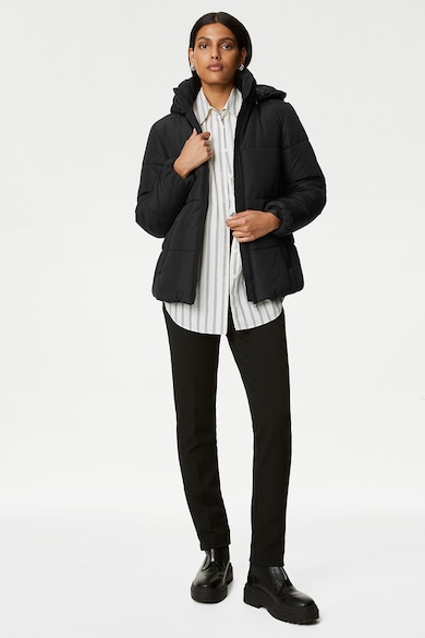 Marks & Spencer Mintás télikabát levehető kapucnival női