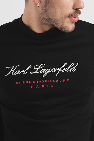 Karl Lagerfeld Kerek nyakú pulóver logóhímzéssel férfi