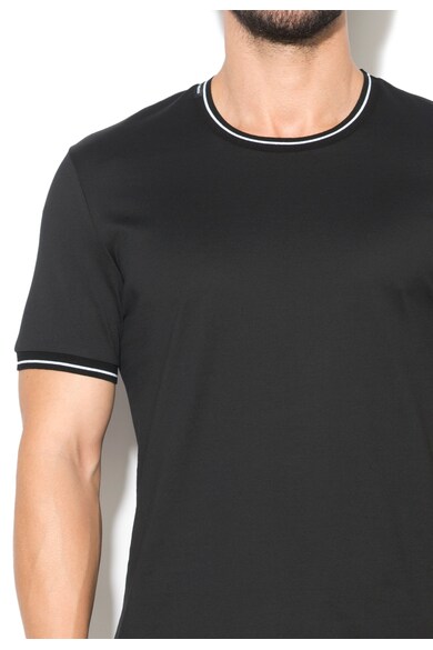 Dolce & Gabbana Tricou de casa negru cu garnituri in dungi Barbati