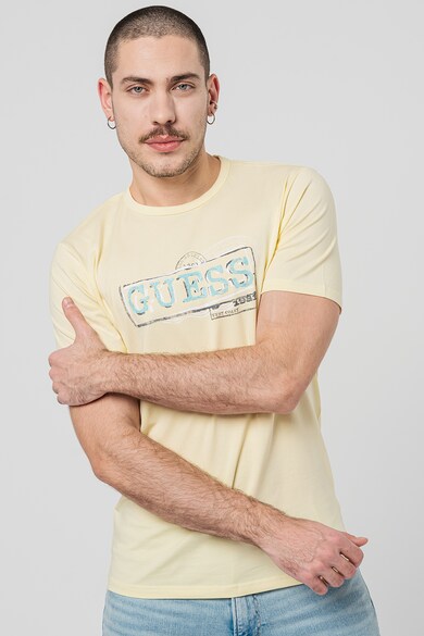 GUESS Tricou slim fit cu logo Barbati