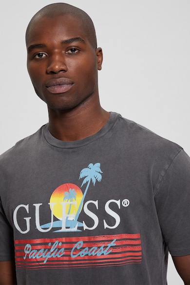 GUESS Tricou cu imprimeu logo Barbati