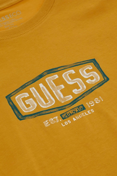 GUESS Tricou cu decolteu la baza gatului si imprimeu logo Barbati