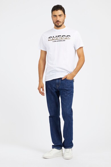 GUESS Tricou de bumbac cu imprimeu logo Barbati