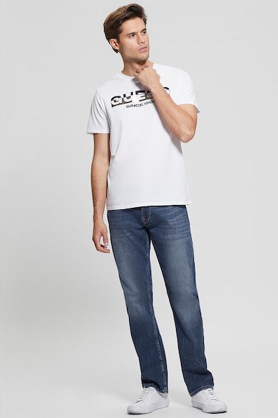 GUESS Tricou de bumbac cu imprimeu logo Barbati